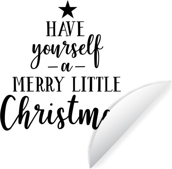 Citation de Noël Ayez un joyeux petit Noël avec un fond blanc Sticker papier peint cercle mural - ⌀ 120 cm - peinture ronde - cercle papier peint - cercle mural - cercle vivant - autocollant & découpe ronde