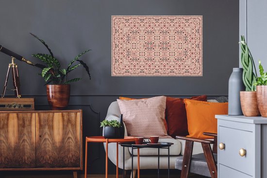 Stickers muraux - Tapis Persan - Tapis - Motifs - Rose - 90x60 cm - Film Adhésif