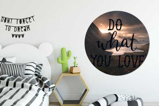 WallCircle - Cercle mural - Cercle mural intérieur - Citations - Berg - Water - 140x140 cm - Décoration murale - Peintures ronds