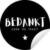 WallCircle - Muurstickers - Behangcirkel - Spreuken - Bedankt voor je inzet - Quotes - Collega - 80x80 cm - Muurcirkel - Zelfklevend - Ronde Behangsticker