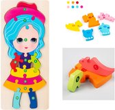 Houten Kinderpuzzel Meisjesfiguur/3D Puzzel/11 Stukjes/Educatief Speelgoed/Hout Milieu/Jigsaw Puzzle