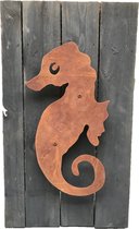 Decoratief zeepaard op houten bord