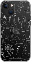 Paradise Amsterdam 'Tropical Illustrations' Clear Case - iPhone 13 doorzichtig telefoonhoesje met tropische print