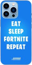 6F hoesje - geschikt voor iPhone 13 Pro Max - Transparant TPU Case - Fortnite - Eat Sleep Fortnite Repeat #ffffff