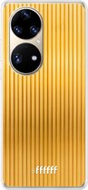 6F hoesje - geschikt voor Huawei P50 Pro -  Transparant TPU Case - Bold Gold #ffffff