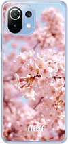 6F hoesje - geschikt voor Xiaomi Mi 11 Lite -  Transparant TPU Case - Cherry Blossom #ffffff