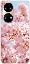 6F hoesje - geschikt voor Huawei P50 -  Transparant TPU Case - Cherry Blossom #ffffff