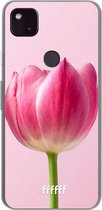 6F hoesje - geschikt voor Google Pixel 4a 5G -  Transparant TPU Case - Pink Tulip #ffffff