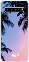 6F hoesje - geschikt voor Samsung Galaxy S10 5G -  Transparant TPU Case - Sunset Palms #ffffff