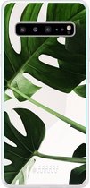 6F hoesje - geschikt voor Samsung Galaxy S10 5G -  Transparant TPU Case - Tropical Plants #ffffff