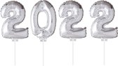 Folie Ballon Happy New Year Zilver  "2022" (40CM)