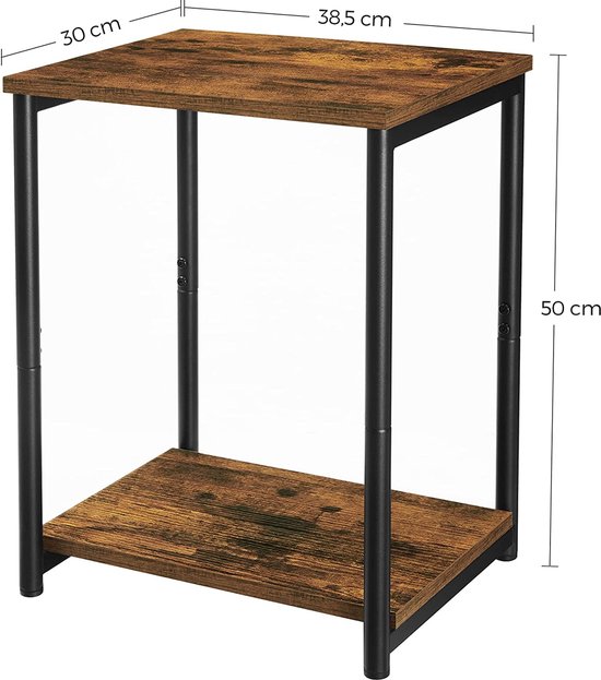 IBUYKE TMJ408H bijzettafel met 3 niveaus, nachtkastje, bankpunt, industriële stijl, ruimtebesparend, voor woonkamer, slaapkamer, hal, kantoor, TMJ408H