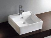 Bally Larx Opzetwastafel 46x46x16.5cm Met 1 Kraangat En Overloop Keramiek Wit