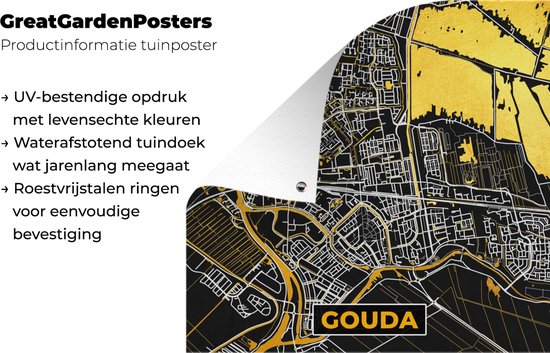 Nappe de jardin Plan d'étage - Gouda - Or - Zwart - 100x100 cm