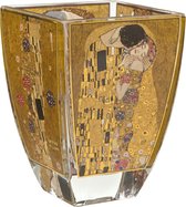 Goebel® - Gustav Klimt | Windlicht / Theelicht "De Kus" | Glas, 11cm, waxinelicht houder, met echt goud