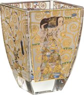 Goebel® - Gustav Klimt | Windlicht / Theelicht "De verwachting" | Glas, 11cm, waxinelicht houder, met echt goud
