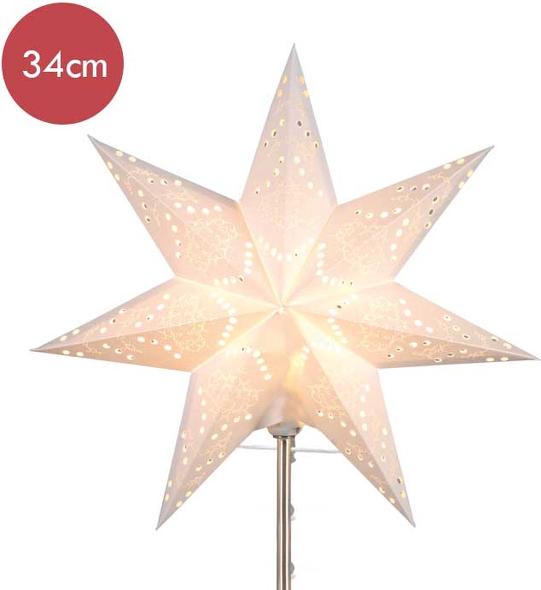 Witte sterren kap Sensy voor staande lamp - 34 cm