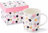 Mok in giftbox – Mok voor verjaardag - Drinkbeker Dotje – 250ml beker - Mok met oor