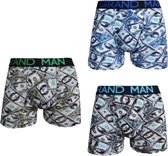 Heren boxershort 3 pack met print M