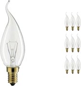 Voordeelpak 10x Philips Gloeilamp Bent-Tip Kaars 25W E14 230V BXS35.