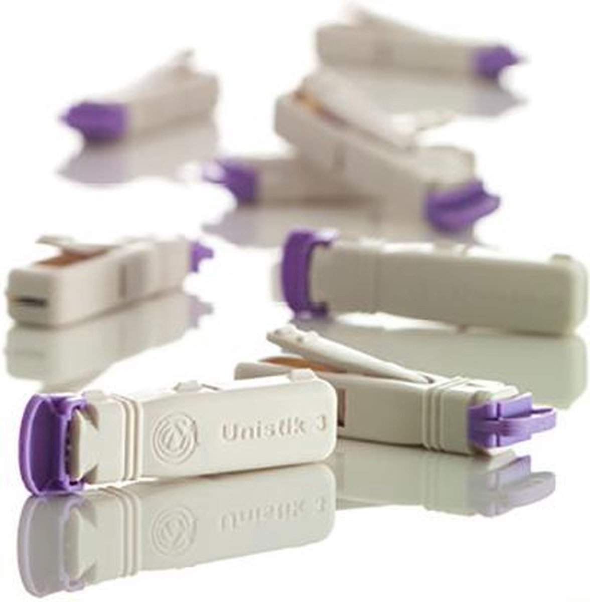 Goedkoopste Unistik 3 veiligheidslancet Gentle 100 stuks (bloedglucose meten) GRATIS naaldencontainer