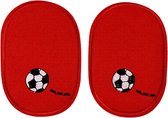 Elleboog Knie Strijk Stukken Patches Voetbal Rood 8 cm / 11.5 cm / Rood Zwart Wit