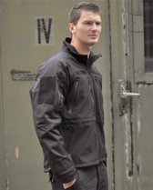 Mil-Tec Softshell Outdoor Millitaire Jacket Zwart - M