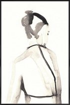 JUNIQE - Poster met kunststof lijst Miss Vagabond -13x18 /Grijs & Wit