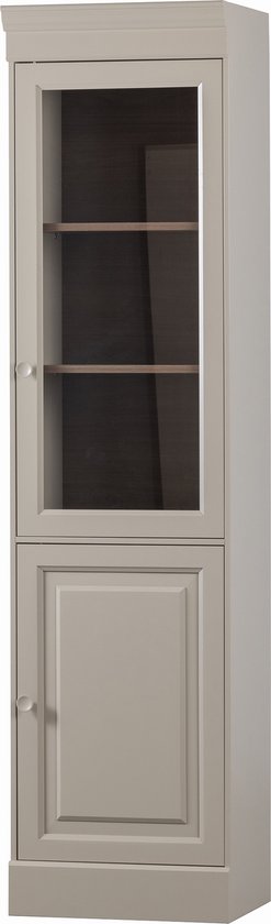 vtwonen Chow 1-deurs vitrinekast - Grenen - Dakargrau - 215x54x40
