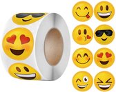 500 stuks emoji stickers 2,5 cm op rol