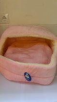 Honden/kattenmand - fleece - rose/creme