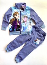 Disney Frozen set joggingpak / trainingspak / vrijetijdspak - Vest + Broek - Lila - Maat 122 (maatlabel 128)