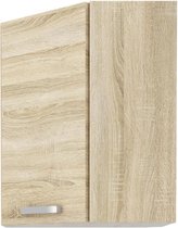 Hoge hoekkast met draaideur - Sonoma eiken decor - L 58 x D 31.6 x H 72c - LASSEN