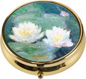Goebel - Claude Monet | Pillendoosje Waterlelies in de avond | Metaal - 5cm - 3 vakjes