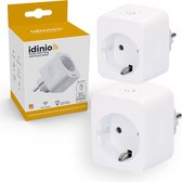IDINIO Slimme stekker met schakelaar - Instelbaar & Bedienbaar via app - 2 x smart plug