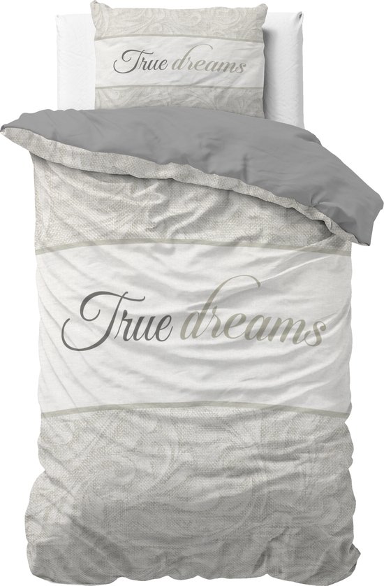 Dreamhouse True Dreams 2 Housse de couette - 140x200/220 + 1 taies d'oreiller 60x70 - Grijs - Simple