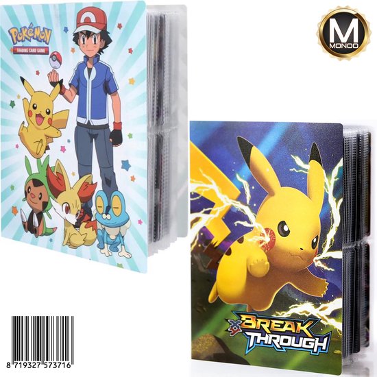 Thumbnail van een extra afbeelding van het spel 2x MONOO Verzamelmap - Fennekin, Chespin, Froakie & Pikachu - Geschikt voor Pokémon Kaarten - A5 Formaat voor 240 kaarten