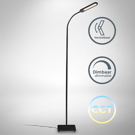 B.K.Licht - Zwarte Vloerlamp - met LED CCT - touch - dimbaar - voor  woonkamer -... | bol.com