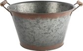 emmer 39,5 x 33,5 x 22 cm staal grijs/bruin