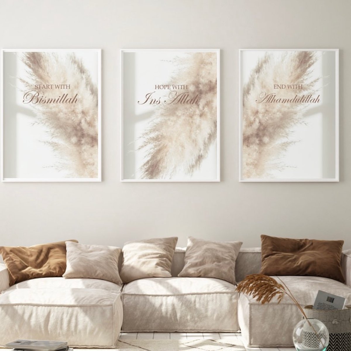 Islam Poster Set van 3 stuks 60x90cm (zonder frame) - Islamitische Kunst aan de Muur - Wanddecoratie - Wall Art- Islamic wall art - Gepersonaliseerde posters