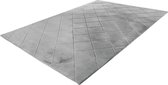 Impulse - vloerkleed - hoogpolig - fluffy - superzacht - 3D effect - tapijt - kleed - 80x150 - zilver