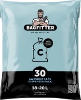 BagFitter 18L-20L Sac poubelle avec cordon de serrage en plastique 100% recyclé - 68cm x 46cm - 30 pièces - Sacs poubelles adaptés pour Homra , Maxer et Stephs