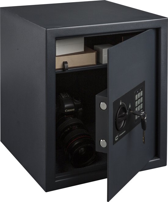 STANDERS - Elektronische kluis - 40L - 40 x 35 x 36 cm - Wandkluis - Codekluis - 2 veiligheidssleutels - Elektronische wachtwoordkluis