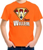 Super Willem t-shirt - oranje - kinderen - Koningsdag / EK/WK outfit / kleding 158/164