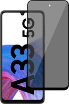 Screenprotector geschikt voor Samsung A33 5G Privé – Screenprotector geschikt voor Samsung A33 5G Privacy Screen Protector Tempered Glass