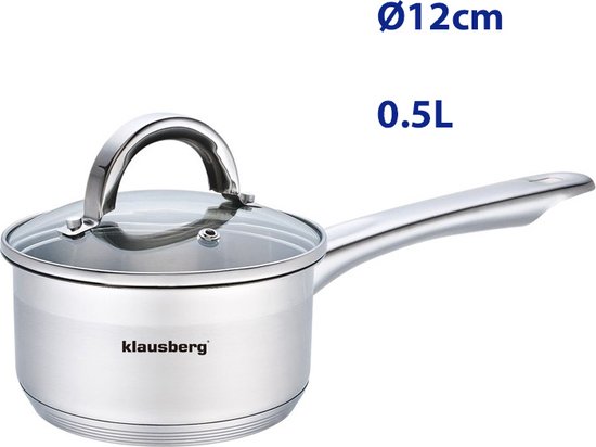 Steelpan met deksel - kleine sauspan – kookpan - 12 cm – 0.5 liter | bol.com