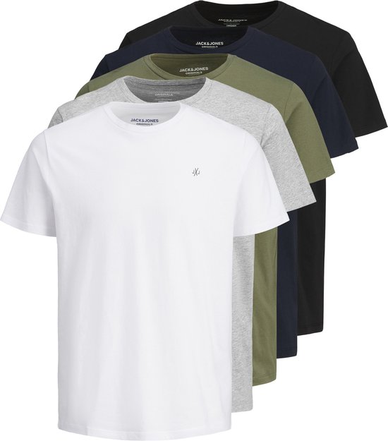 JACK & JONES JORJXJ TEE SS CREW NECK 5PK MP NOOS Heren T-Shirt - Maat L