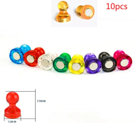 Magneten / Whiteboard magneet / Koelkast magneten / Magnetische pionnen / sterke magneten / magneetjes ophangen / Kleine magneten / 17 x 11mm / Foto magneet / 10 stuks / Kleur Geel