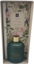 Luxe geurstokjes Tropical Scene - Groen / Goud - Glas / Hout - 200 ml