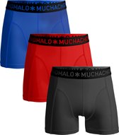 Muchachomalo 3 pack Solid lichtgrijs-rood-blauw maat XL